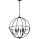 Artemis 6 Light 30 inch Matte Black Chandelier Ceiling Light